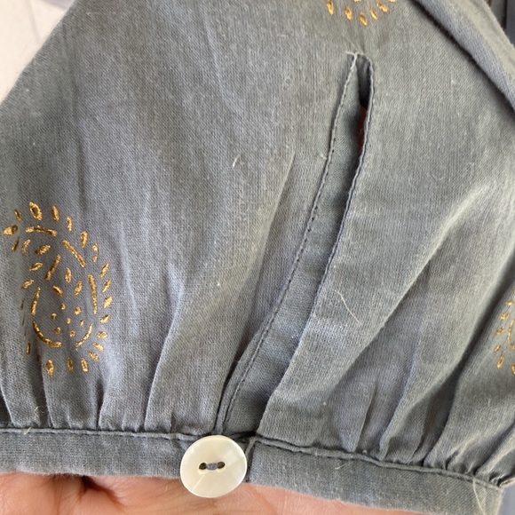 AUROBELLE IBIZA block print maxi dress with lace S/M new - Picture 4 of 12